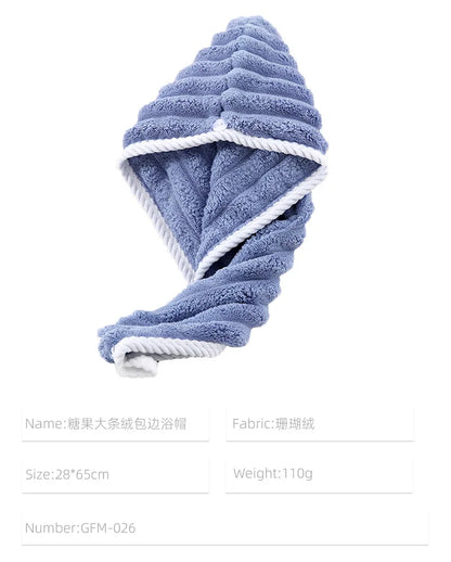 Hair Drying Cap - Super Absorbent Quick-Dry Towel Turban for Women