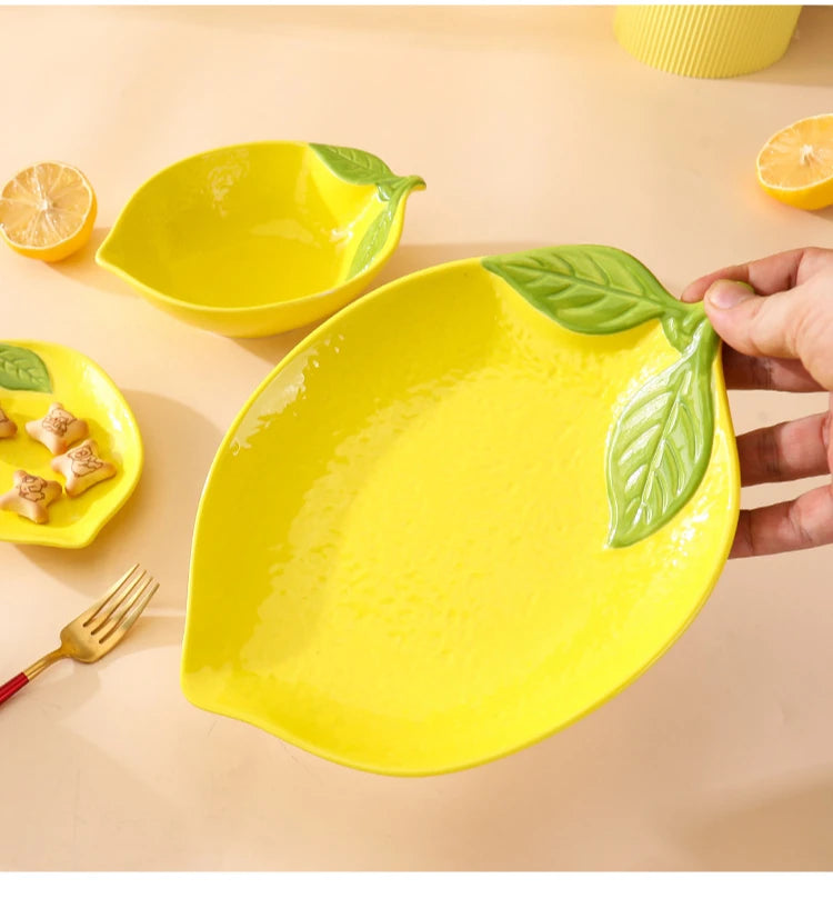Creative Lemon Ceramic Dinnerware - Fruit Plates and Dessert Bowls Collection