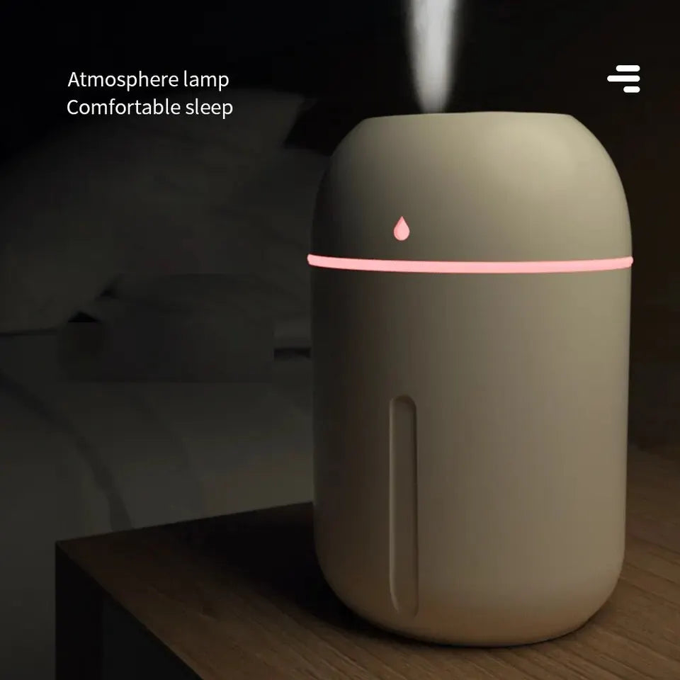 USB Aroma Diffuser 330ml - Portable Essential Oil Humidifier with LED