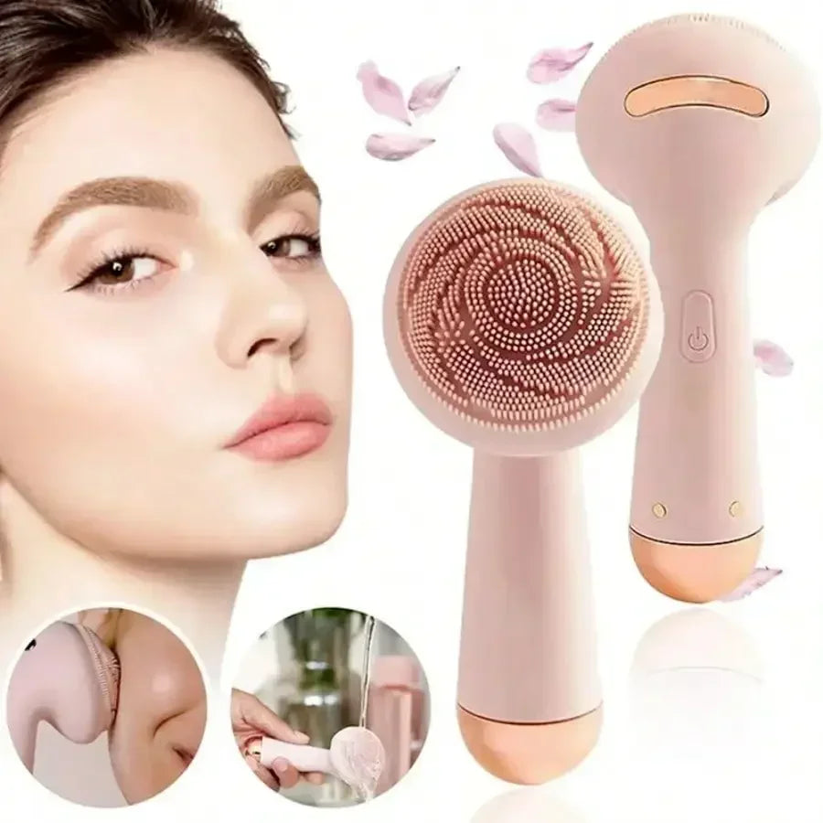 Electric Facial Cleansing Brush - Silicone Sonic Massager Waterproof