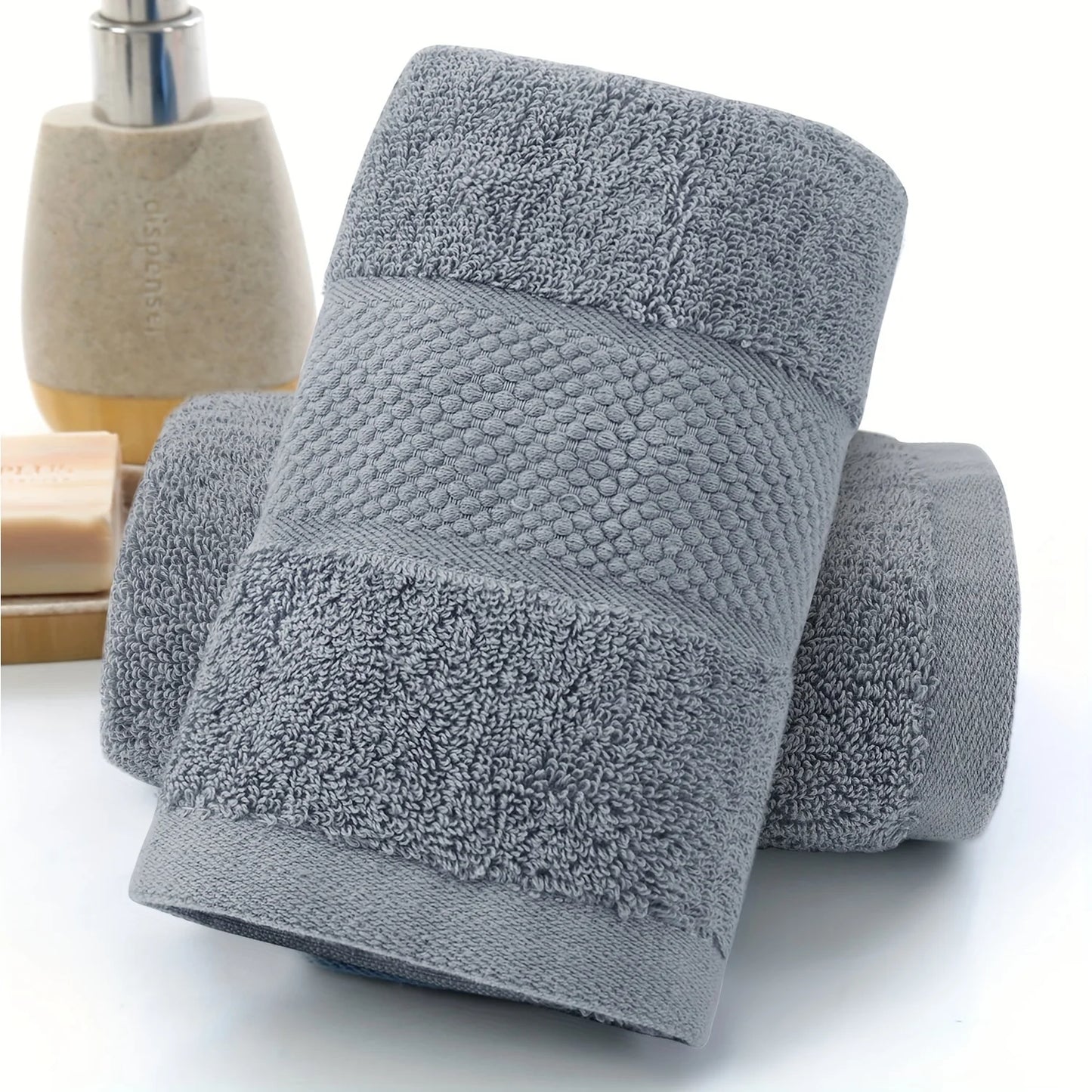 Pure Cotton Bath Towel - Soft Absorbent Quick-Dry Bathroom Towel