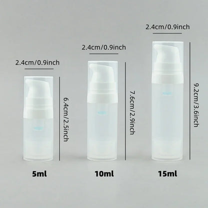 Travel Cosmetic Bottles with Pump - 5Pcs Vacuum Containers for Skincare Products"