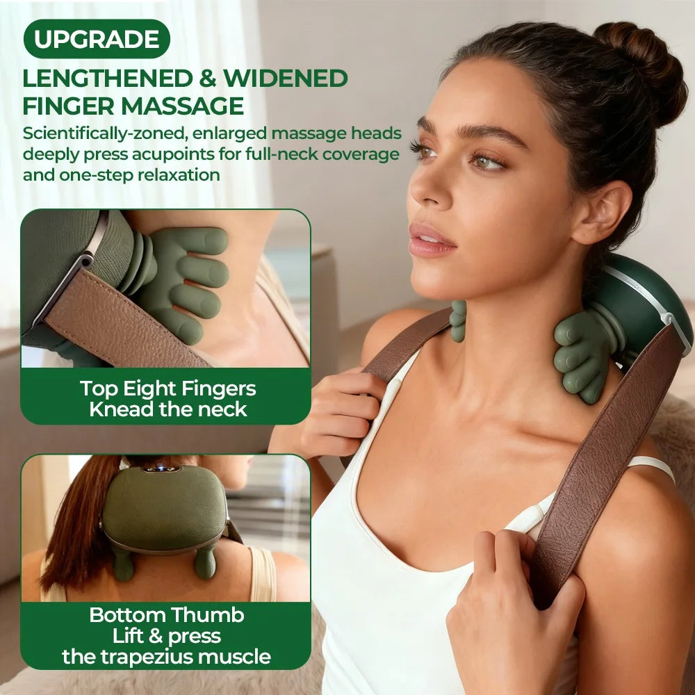 Wireless Neck Massager - Bionic Finger Shoulder Shawl with Motor