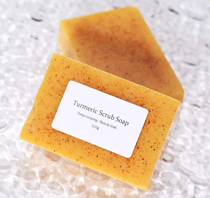 Turmeric Kojic Acid Soap - Natural Brightening Scrub for Face & Body