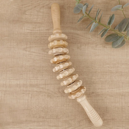 Wooden Massage Roller - Trigger Point Therapy Stick for Muscles & Fascia