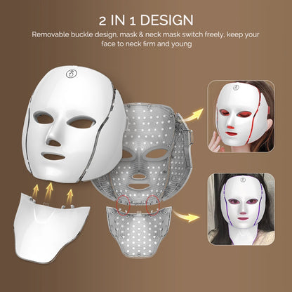 LED Face Mask - 7 Colour Light Therapy for Anti-Ageing & Rejuvenation