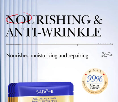 Caviar Face Masks 5-10pcs - Hyaluronic Acid Hydrating Sheet Masks