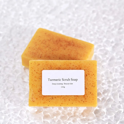 Turmeric Kojic Acid Soap - Natural Brightening Scrub for Face & Body
