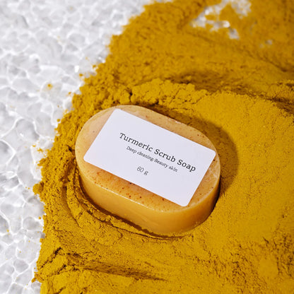Turmeric Kojic Acid Soap - Natural Brightening Scrub for Face & Body