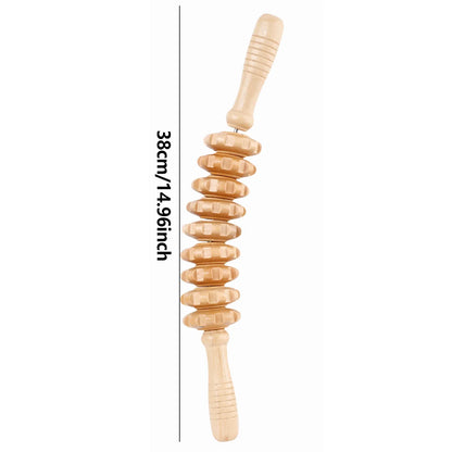 Wooden Massage Roller - Trigger Point Therapy Stick for Muscles & Fascia