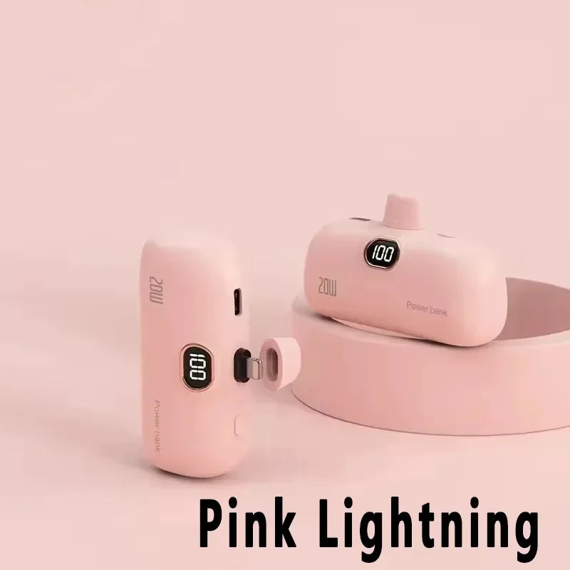 Digital -High Capacity Power Bank 30000mAh - Mini Capsule Fast Charger Mobile Battery Battery with Cable