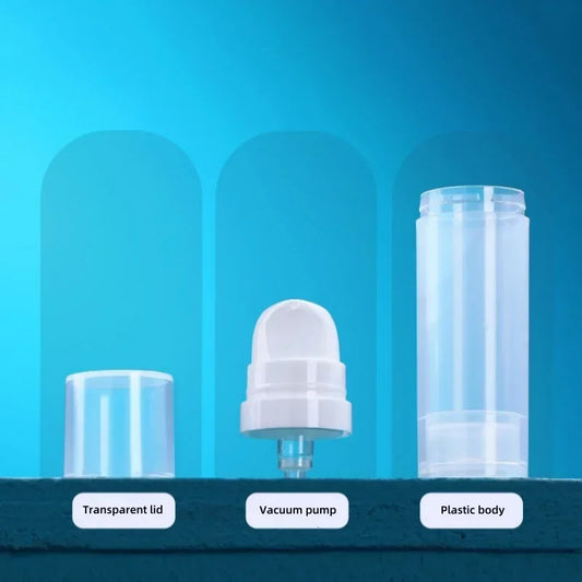 Travel Cosmetic Bottles with Pump - 5Pcs Vacuum Containers for Skincare Products"