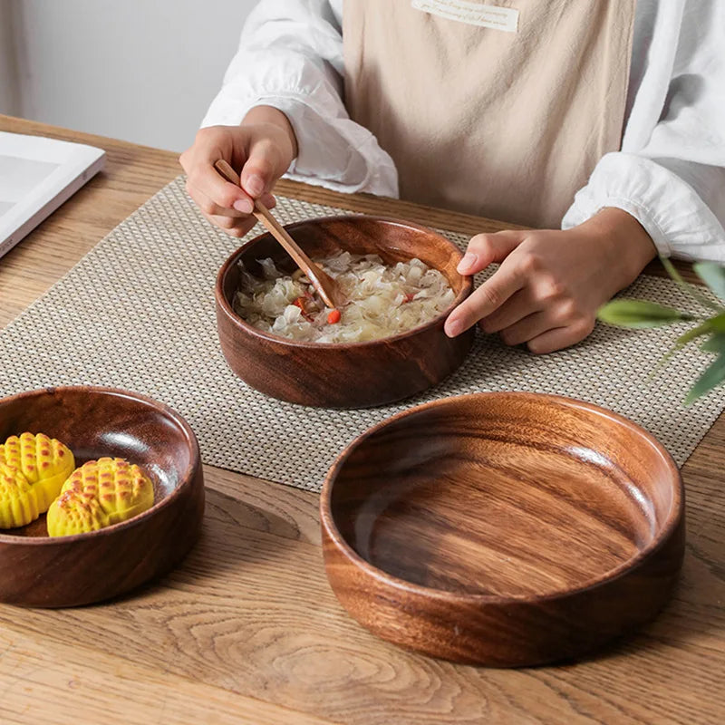 Solid Wood Walnut Bowl - Boat Design Salad and Fruit Serving Dish