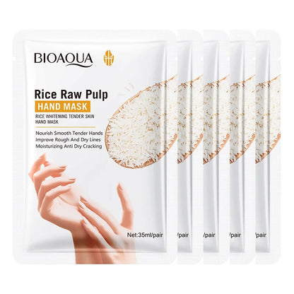White Rice Hand Mask - Moisturising Anti-Aging Hand Gloves