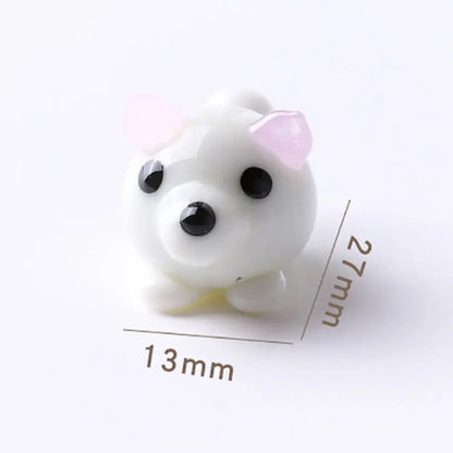 A touch of cuteness for your desk: miniature glass dog ornaments that delight with every handcrafted detail.