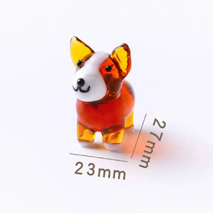 A touch of cuteness for your desk: miniature glass dog ornaments that delight with every handcrafted detail.