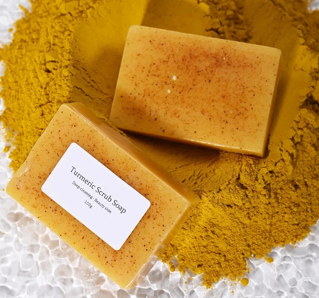 Turmeric Kojic Acid Soap - Natural Brightening Scrub for Face & Body