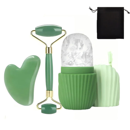 Ice Face Roller & Gua Sha Set 1-3pcs - Facial Massage Contouring Tools