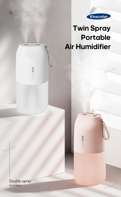 Ultrasonic Humidifier 300ml - Rechargeable 2000mAh USB Portable Mist Diffuser