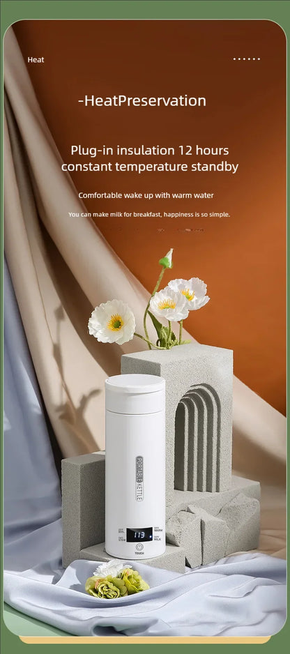 Electric Kettle 500ml Portable Travel - Tea Coffee Water Heater