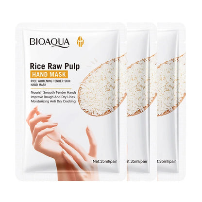 White Rice Hand Mask - Moisturising Anti-Aging Hand Gloves
