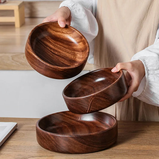 Solid Wood Walnut Bowl - Boat Design Salad and Fruit Serving Dish