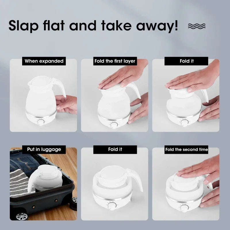 Electric Kettle Mini Foldable 600ml Water Heater Home Hot Water Portable Kitchen Kettle 220V Travel Electric Kettle