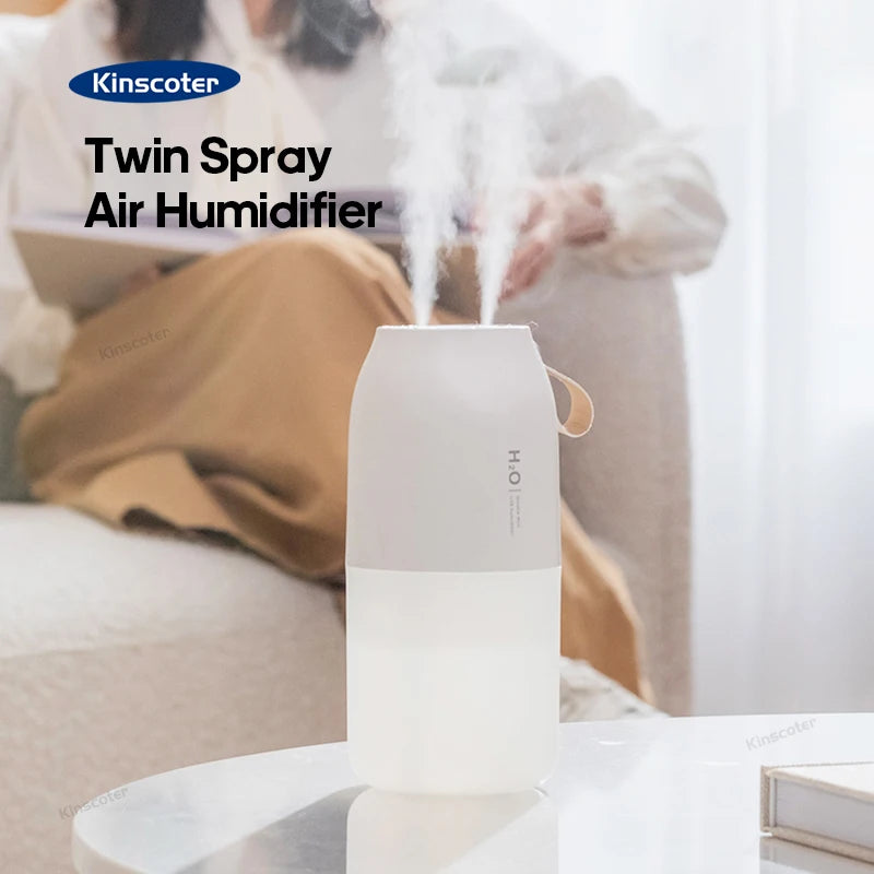 Ultrasonic Humidifier 300ml - Rechargeable 2000mAh USB Portable Mist Diffuser