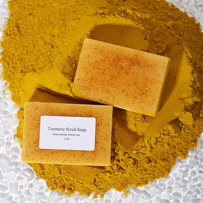 Turmeric Kojic Acid Soap - Natural Brightening Scrub for Face & Body