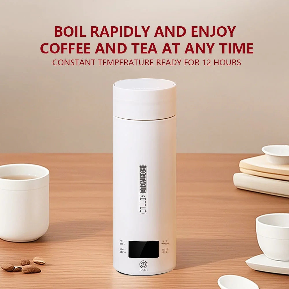 Electric Kettle 500ml Portable Travel - Tea Coffee Water Heater