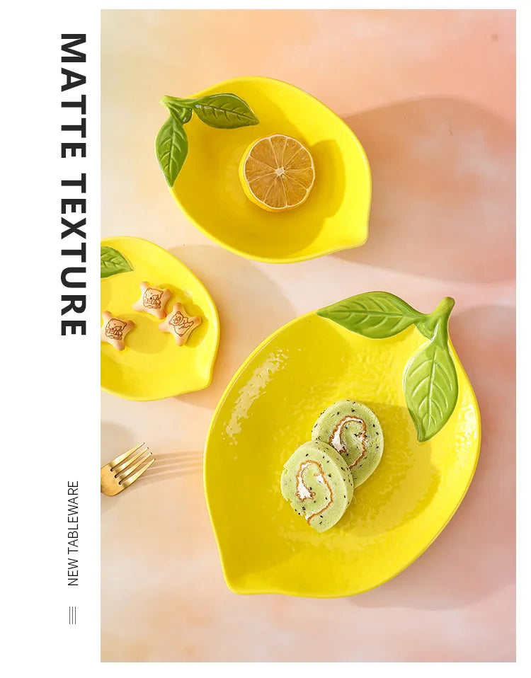Creative Lemon Ceramic Dinnerware - Fruit Plates and Dessert Bowls Collection