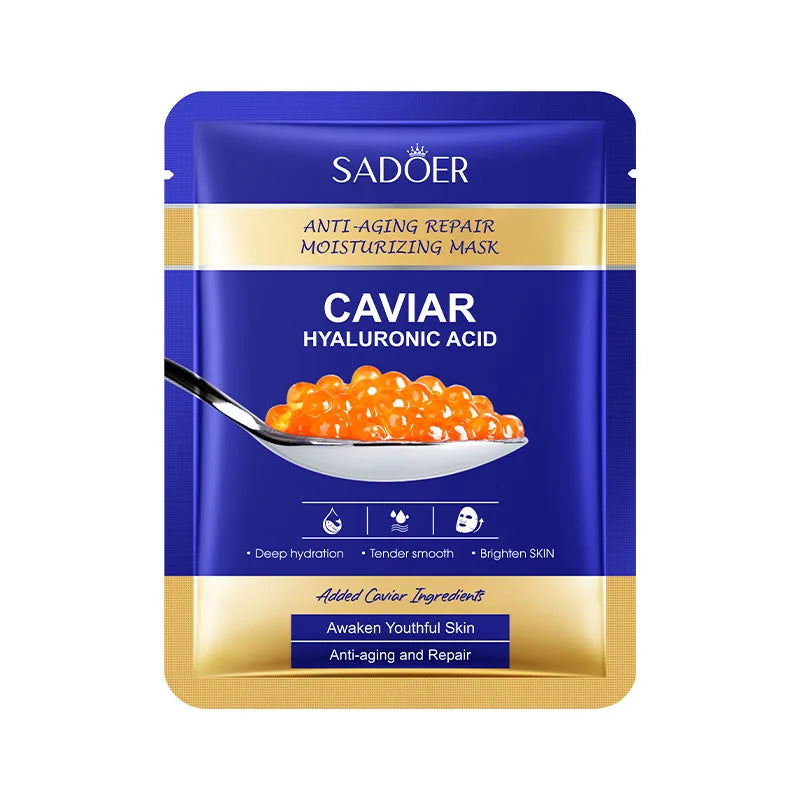 Caviar Face Masks 5-10pcs - Hyaluronic Acid Hydrating Sheet Masks