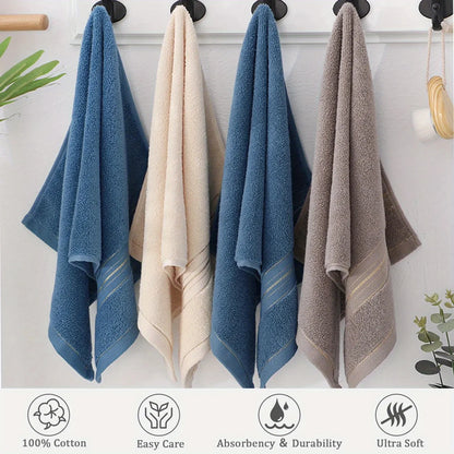 Pure Cotton Bath Towel - Soft Absorbent Quick-Dry Bathroom Towel