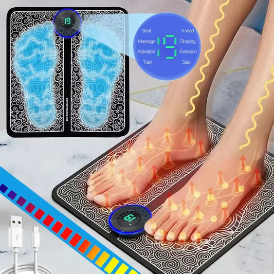 Electric Foot Massager - EMS Muscle Stimulation Pad for Relaxation