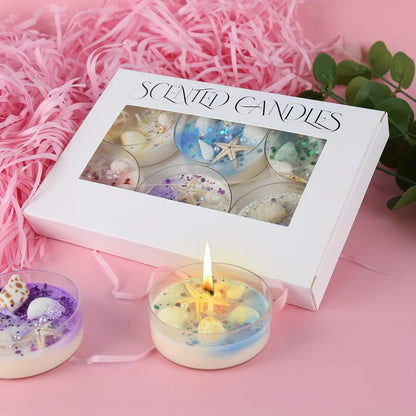 Seashell Candle Set - Scented with Pearls & Glitter Party Favours