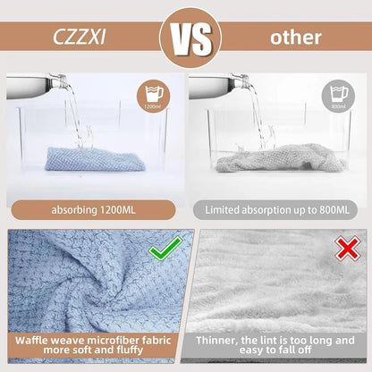 Hair Towel Wrap - Textured Absorbent Turban with Button 25x65cm