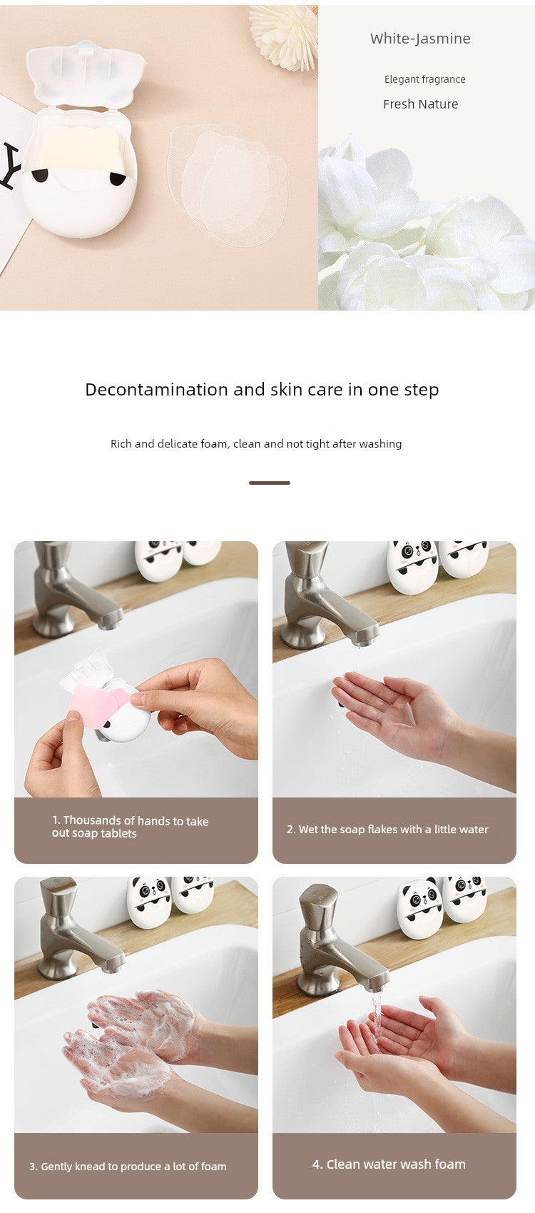 Outdoor Portable Student Cartoon Portable Soap Slice