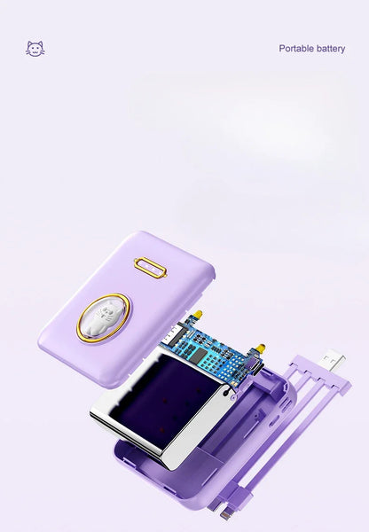 Fun Cartoon Power Bank 20000mAh - Mobile Charger with Cable Included