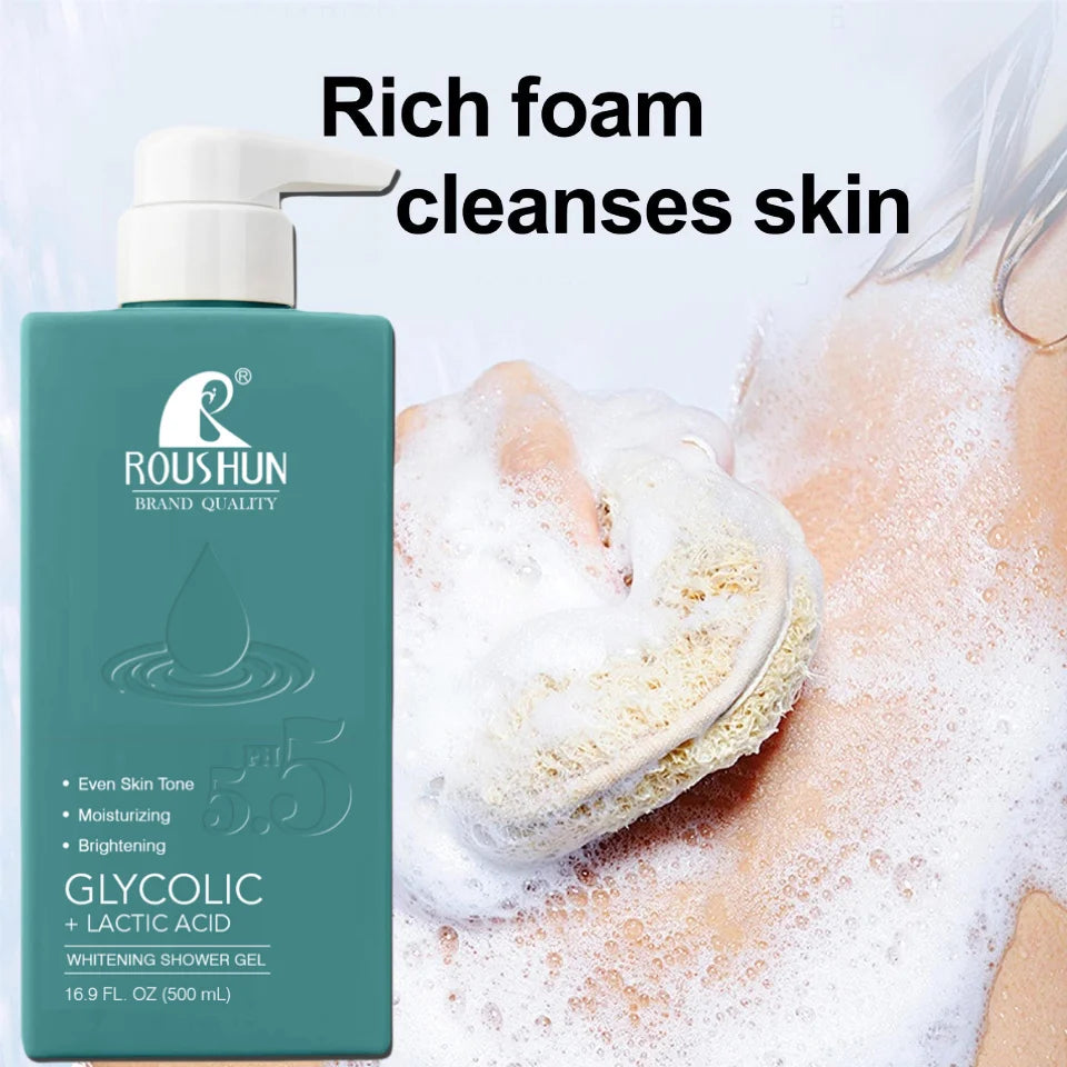 Shower Gel 500ml - Glycolic & Lactic Acid Exfoliating Body Wash