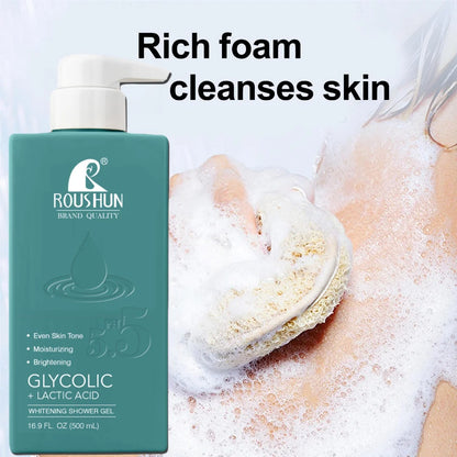 Shower Gel 500ml - Glycolic & Lactic Acid Exfoliating Body Wash