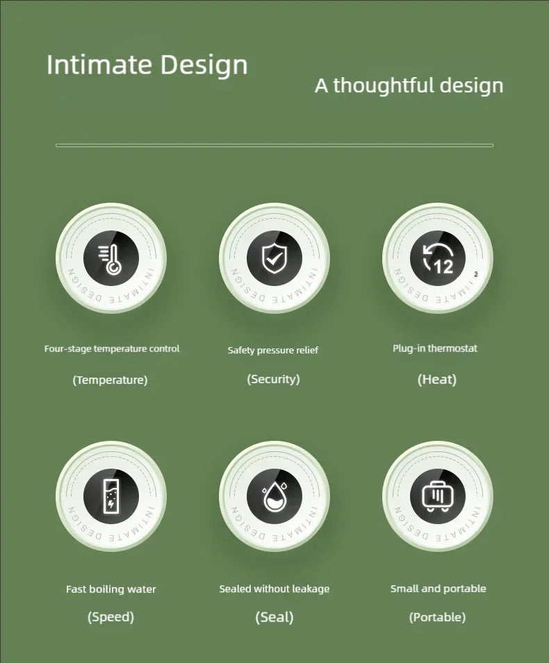 Electric Kettle 500ml Portable Travel - Tea Coffee Water Heater