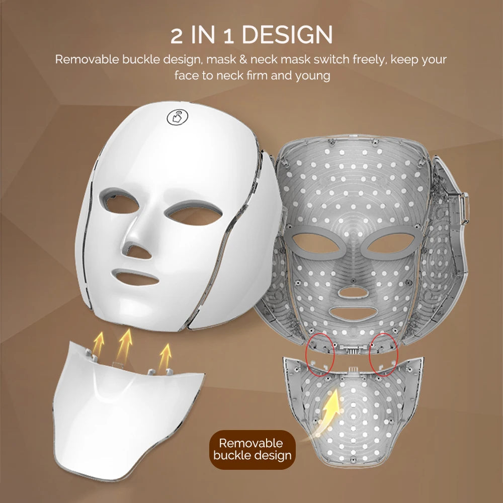 LED Face Mask - 7 Colour Light Therapy for Anti-Ageing & Rejuvenation