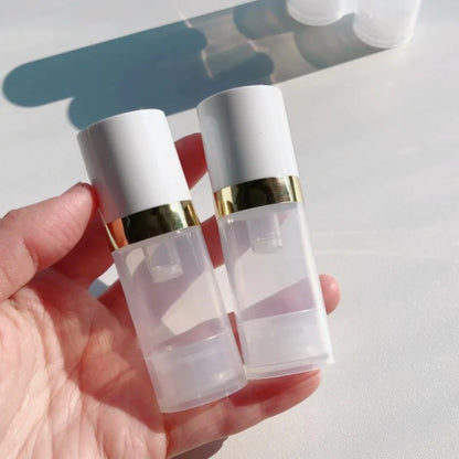 Travel Cosmetic Bottles with Pump - 5Pcs Vacuum Containers for Skincare Products"