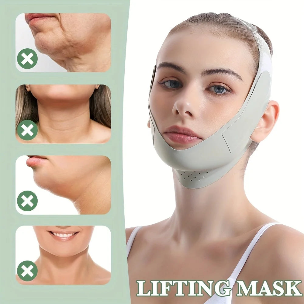 Reusable Face Slimming Band - Adjustable Elastic V-Line Lifting Strap