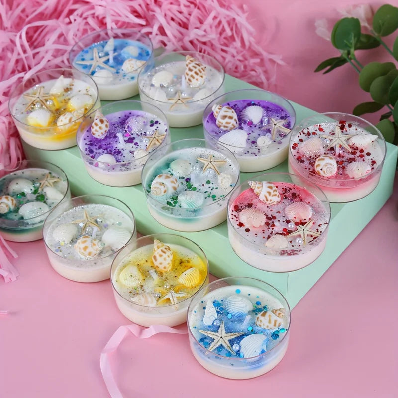 Seashell Candle Set - Scented with Pearls & Glitter Party Favours