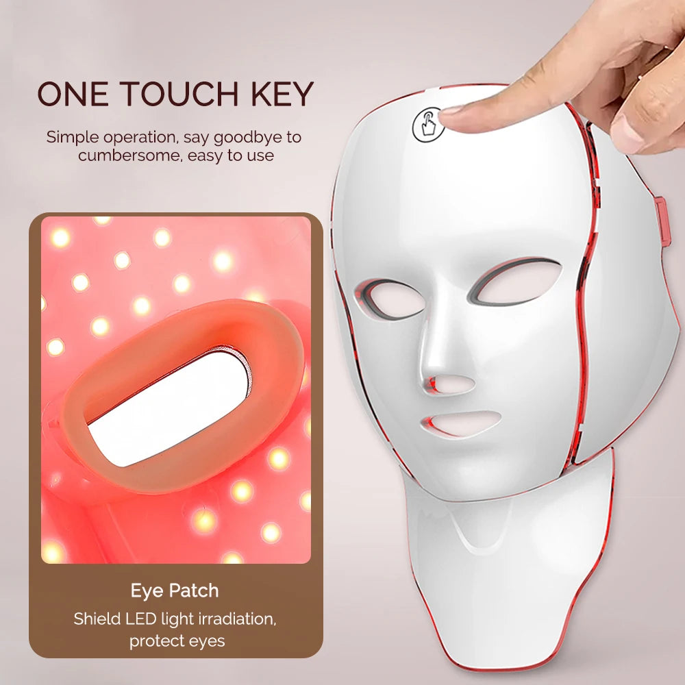 LED Face Mask - 7 Colour Light Therapy for Anti-Ageing & Rejuvenation