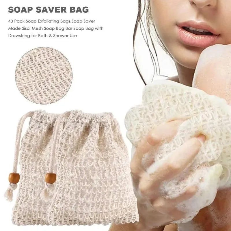 Sisal Soap Bags 5-50pcs - Natural Exfoliating Soap Saver Pouches