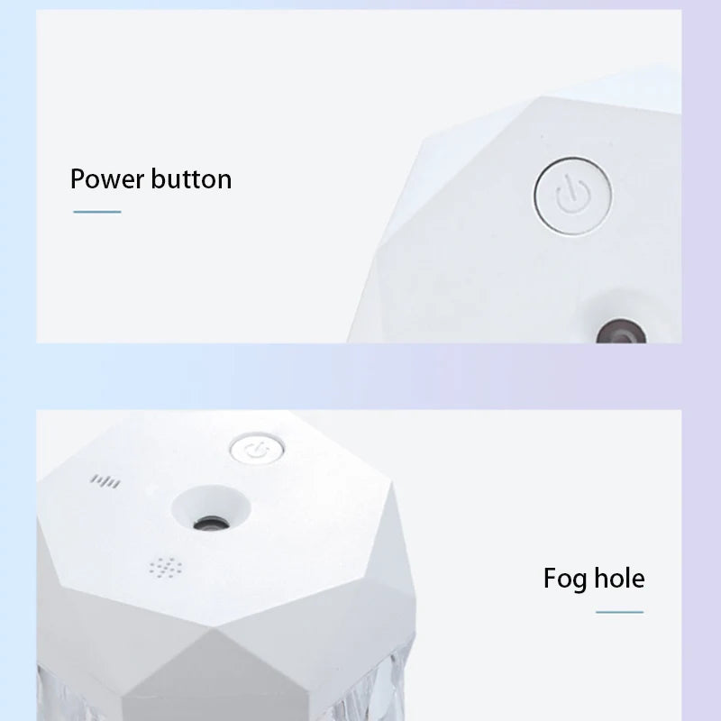 Air Humidifier 400ml - USB Aroma Diffuser with RGB Light