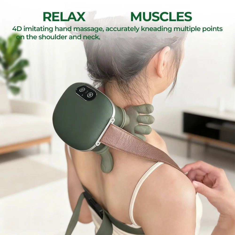 Wireless Neck Massager - Bionic Finger Shoulder Shawl with Motor
