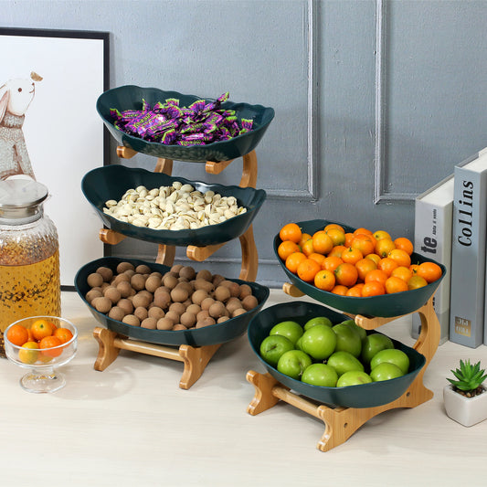 "Multi-Layer Fruit Stand - Modern 3 Tier Snack Dish for Living Room"
